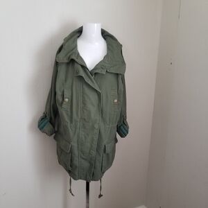 Olive Green Women's Parka Jacket Size  L
